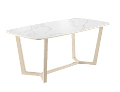 Стол  Фрейм  1800*900*750 (мрамор белый глянец/ ноги дуб нордик) Стол  Фрейм  1800*900*750 (мрамор белый глянец/ ноги дуб нордик)