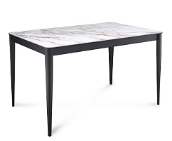 Стол  KS1200 черный/керамика мрамор золотой Стол  KS1200 черный/керамика мрамор золотой